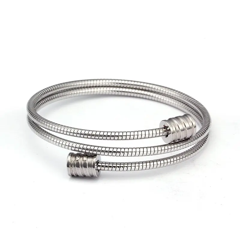 

New Fashion Silver Cuff Snake Chain Link Bracelet Jewelry Simple Design Soft Stainless Steel Men Women Charm Bangles