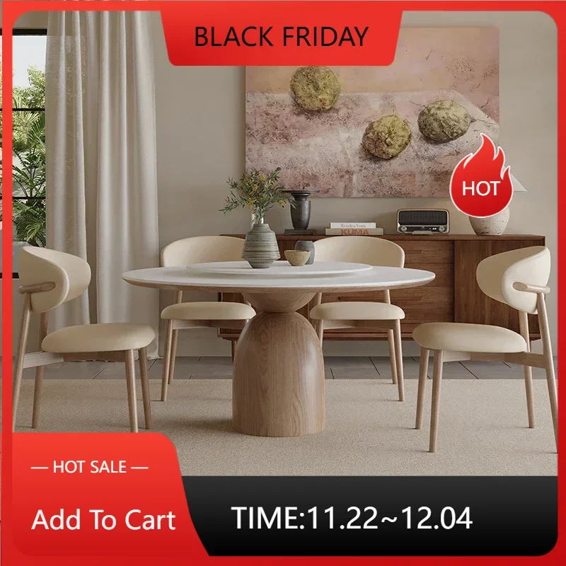 Круглый обеденный стол из каменной плиты современный простой легкий роскошный