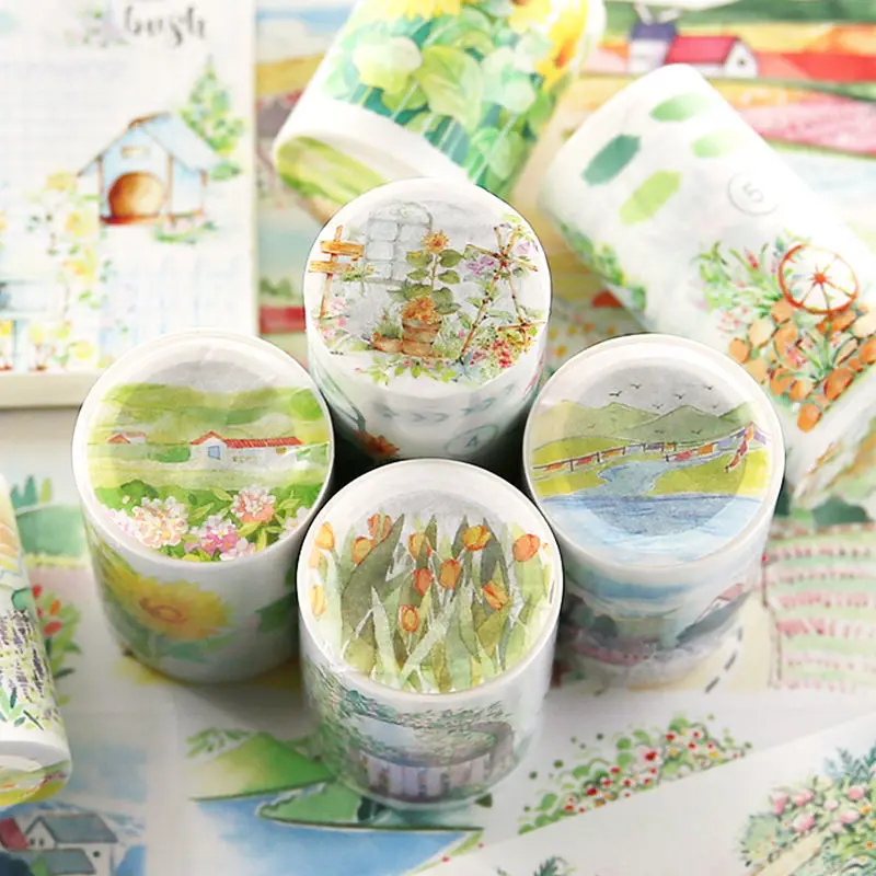 

Великолепный цветочный пейзаж, специальные масляные васи ленты, журнал, Маскировочная лента, сделай сам, скрапбукинг, декоративное искусст...