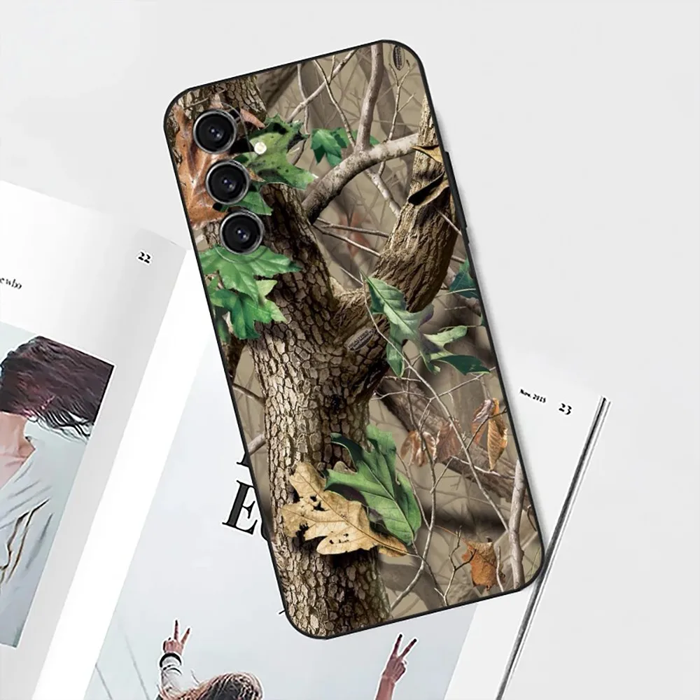 Камуфляжный охотничий чехол для телефона Samsung Galaxy A13 21s 22 31 32 52 53 71 80 91 Черный мягкий