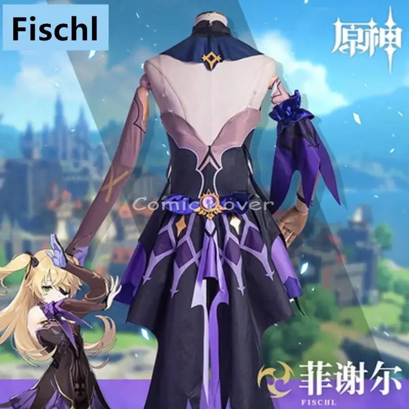 Genshin Impact Fischl Косплей Костюм Принцесса Кондиценции Парики Аниме Игры Наряды