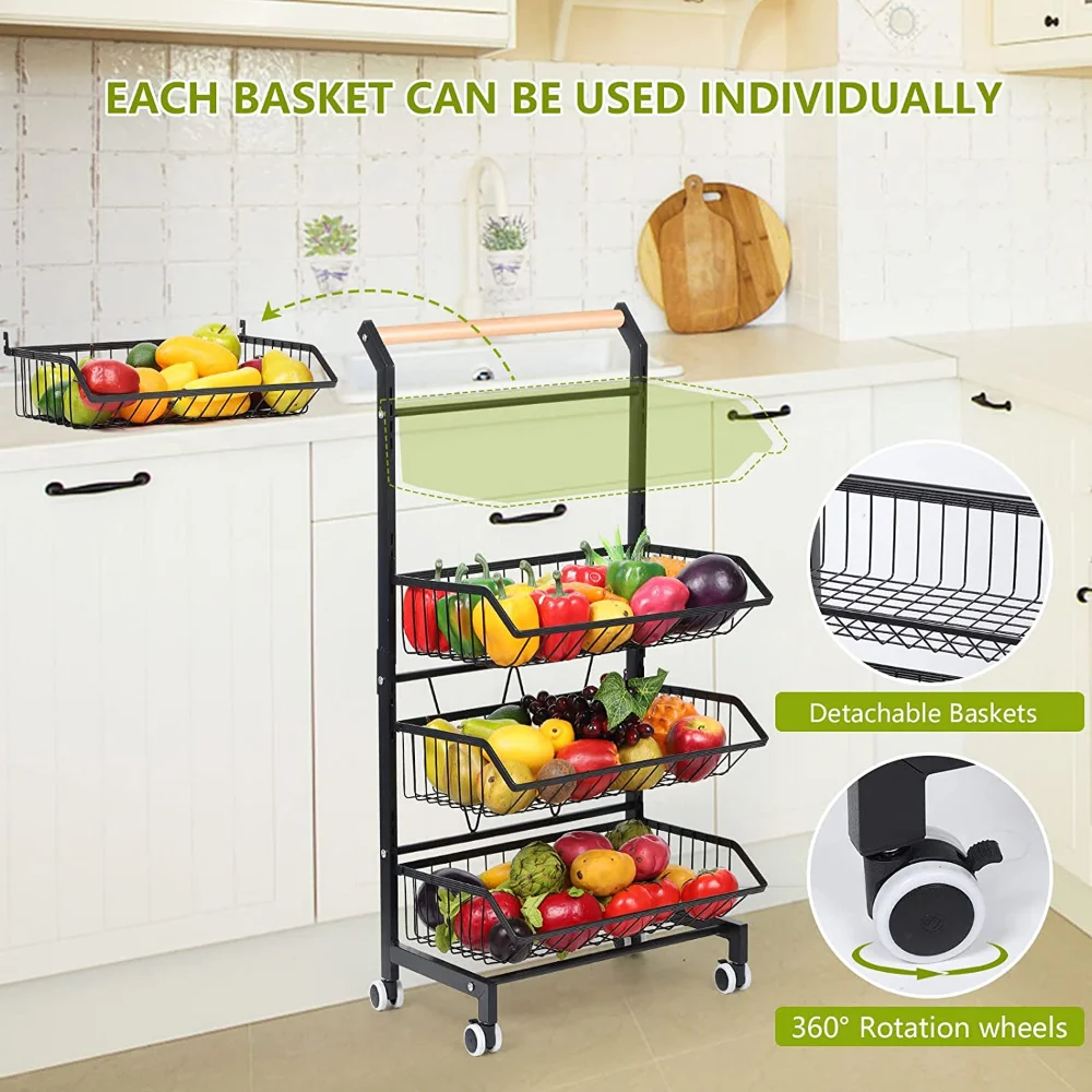 

Kitchen Multifunctional Fruit and Vegetable Shelf Floor Type Multi-layer Folding Storage Basket Toilet Living Room Cosmetic Rack