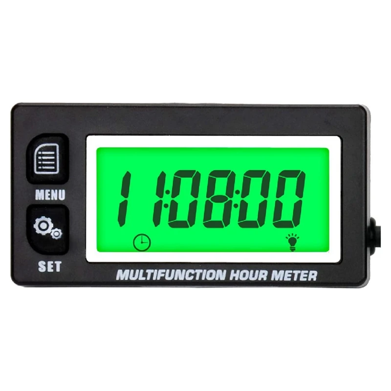 

LCD Digital Hourmeter Tachometer Replaceable Clock For Motorcycle ATV Marine Boat Gasoline Engines