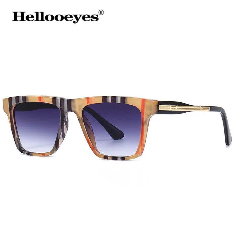 

Fashion Square Sunglasses Women Men New Luxury Brand Striped Plaid Vintage Sun Glasses High Quality Eyewear UV400 oculos de sol