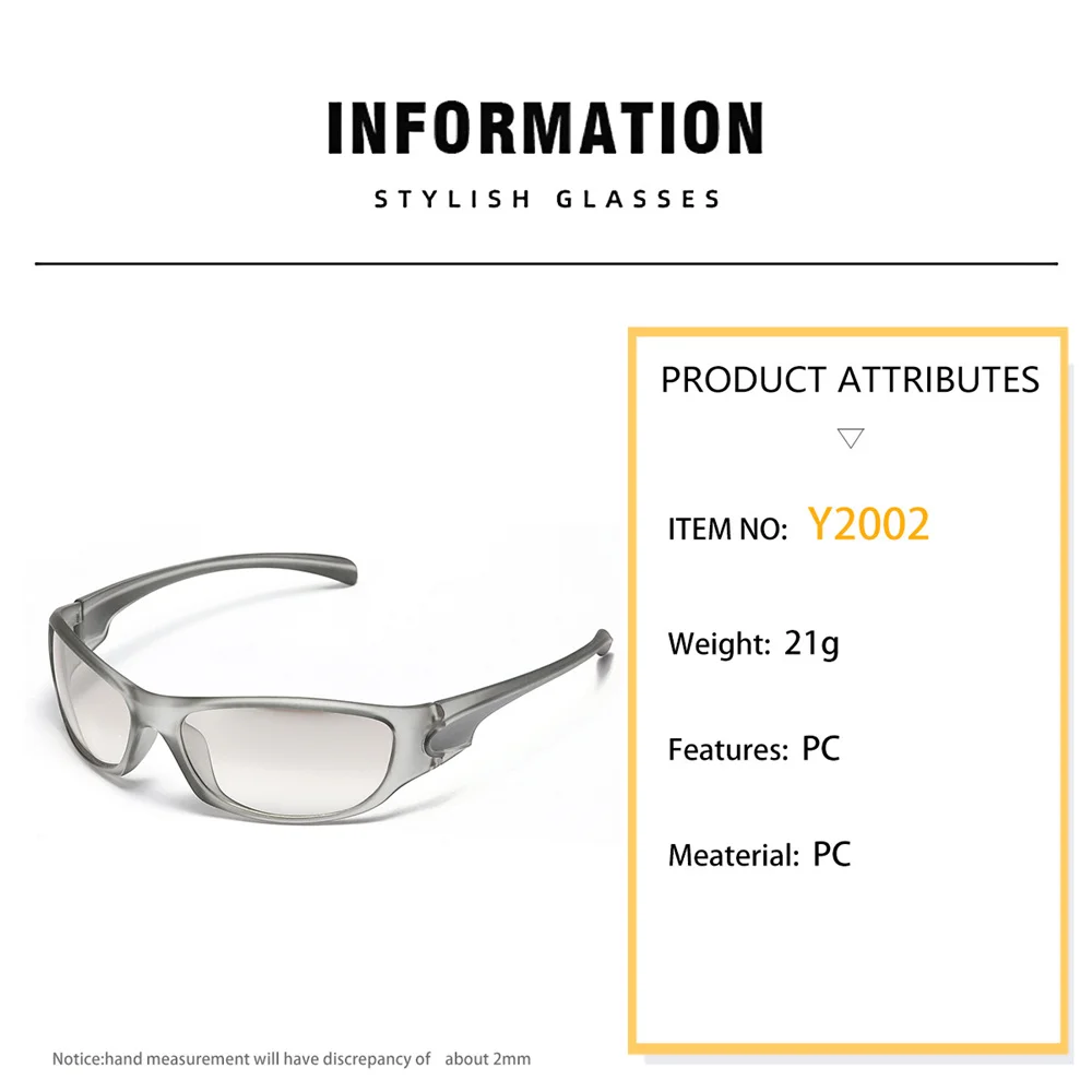 Очки в стиле хип-хоп Y2K полимерные солнцезащитные очки для езды на велосипеде