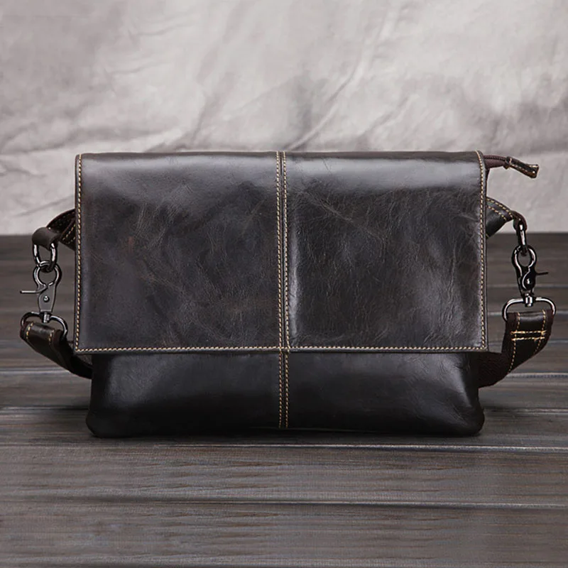 

Top Quality New Men First layer Cowhide Genuine leather Vintage Cross Body Shoulder Messenger Business Luxury Bag