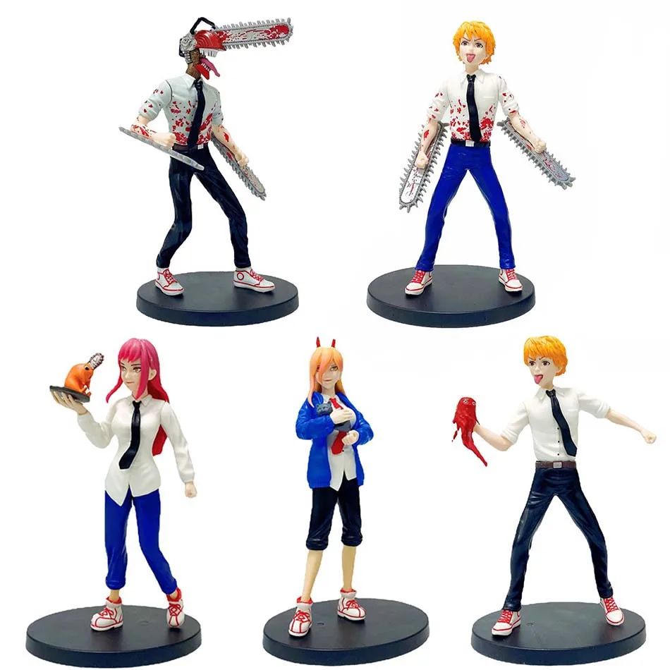 

18Cm Anime Chainsaw Man Figure Pochita Power Electric Times Kawaii Q Version Figural Toys Car Decoration Pvc Model Doll Gift