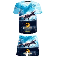 2022 summer new jurassic world dominion tshirt shorts 2pcs sets boys girls clothing sets dinosaur baby kids children clothes