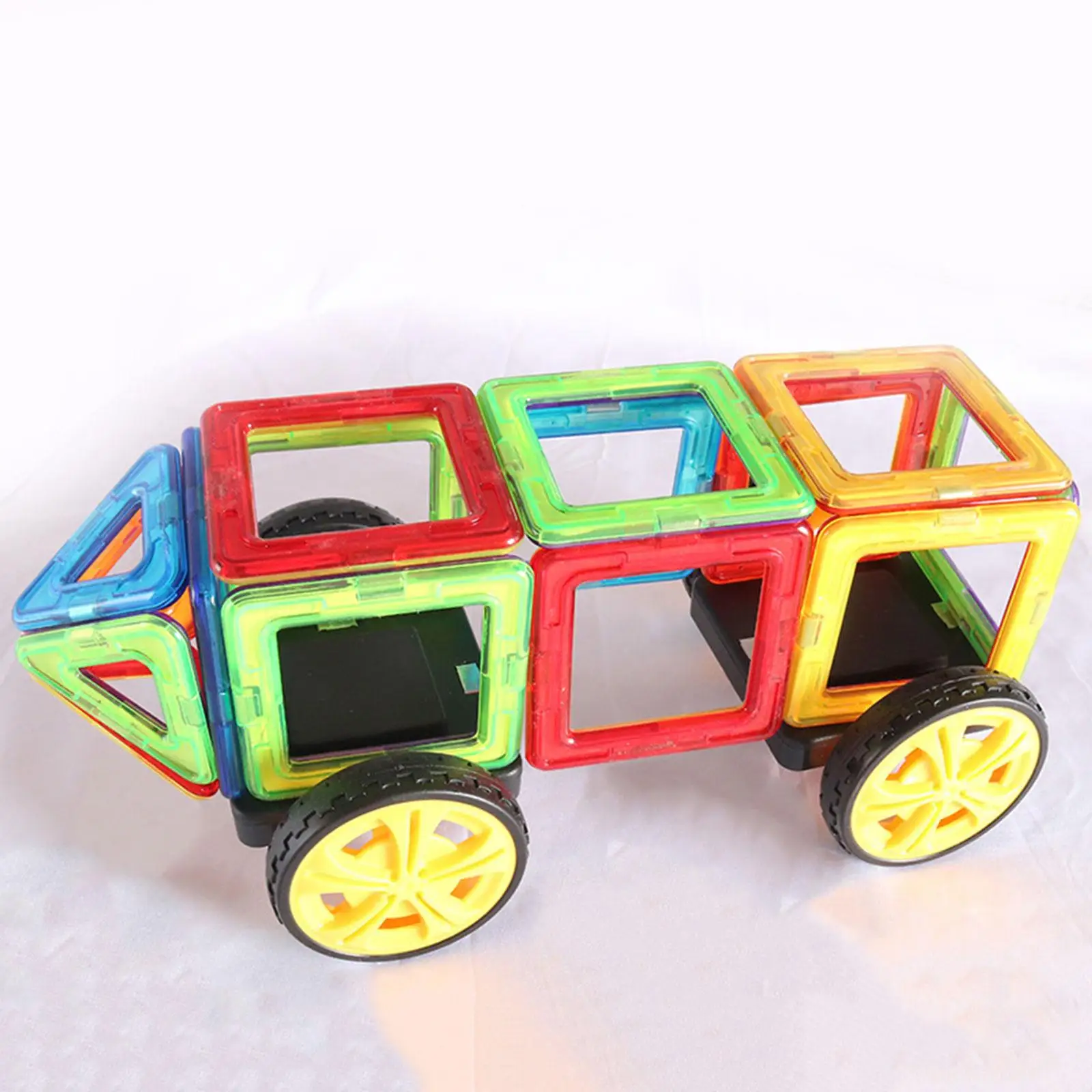 

2x Magnetic Wheels Tiles Manipulative Material DIY Models Montessori Durable Blocks Building Toys for Teens Vehicle Enthusiasts