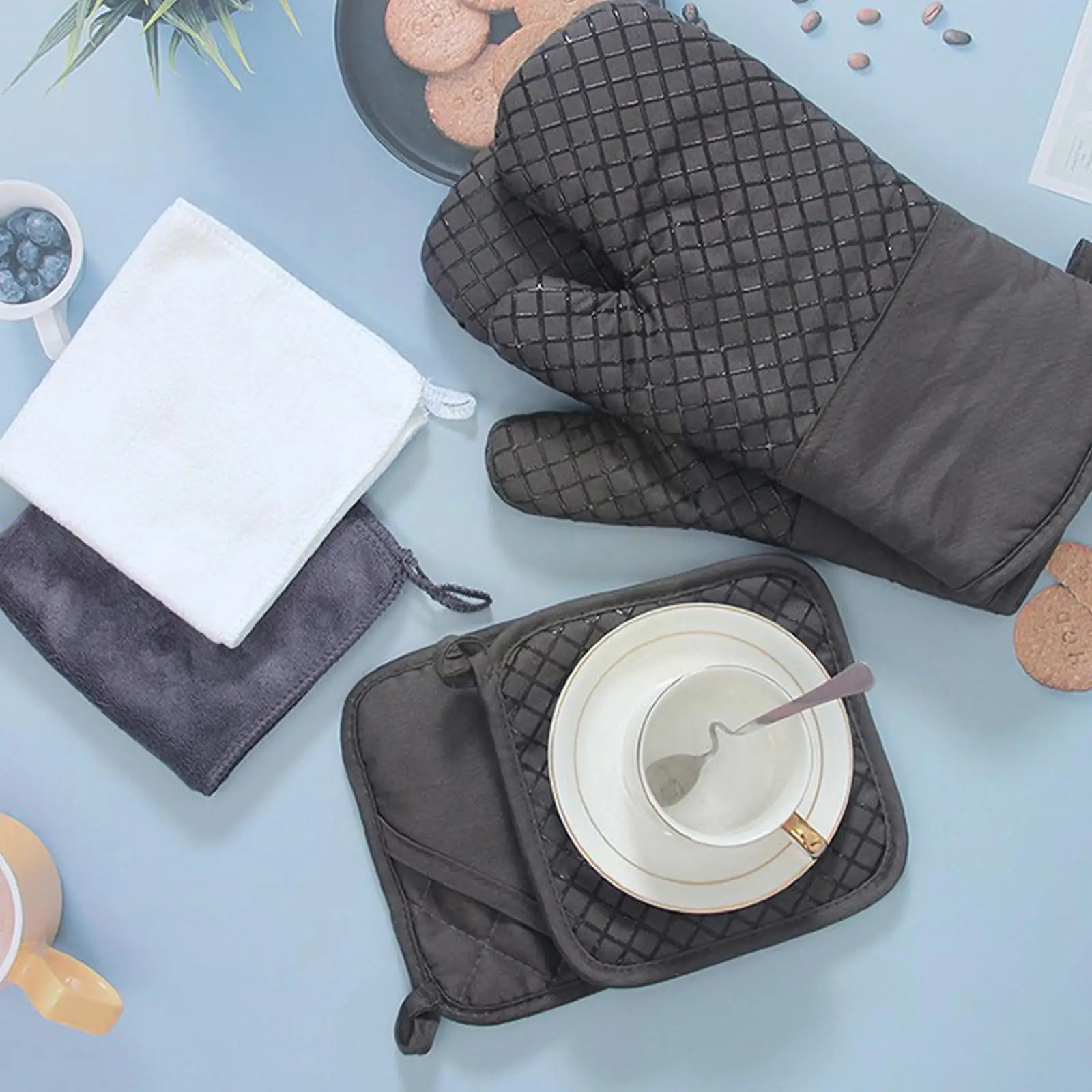 

Варежки и держатели для духовок, кухонные перчатки для духовки, перчатки для духовки с высоким и дополнительным нагревом, длинный рукавица ...