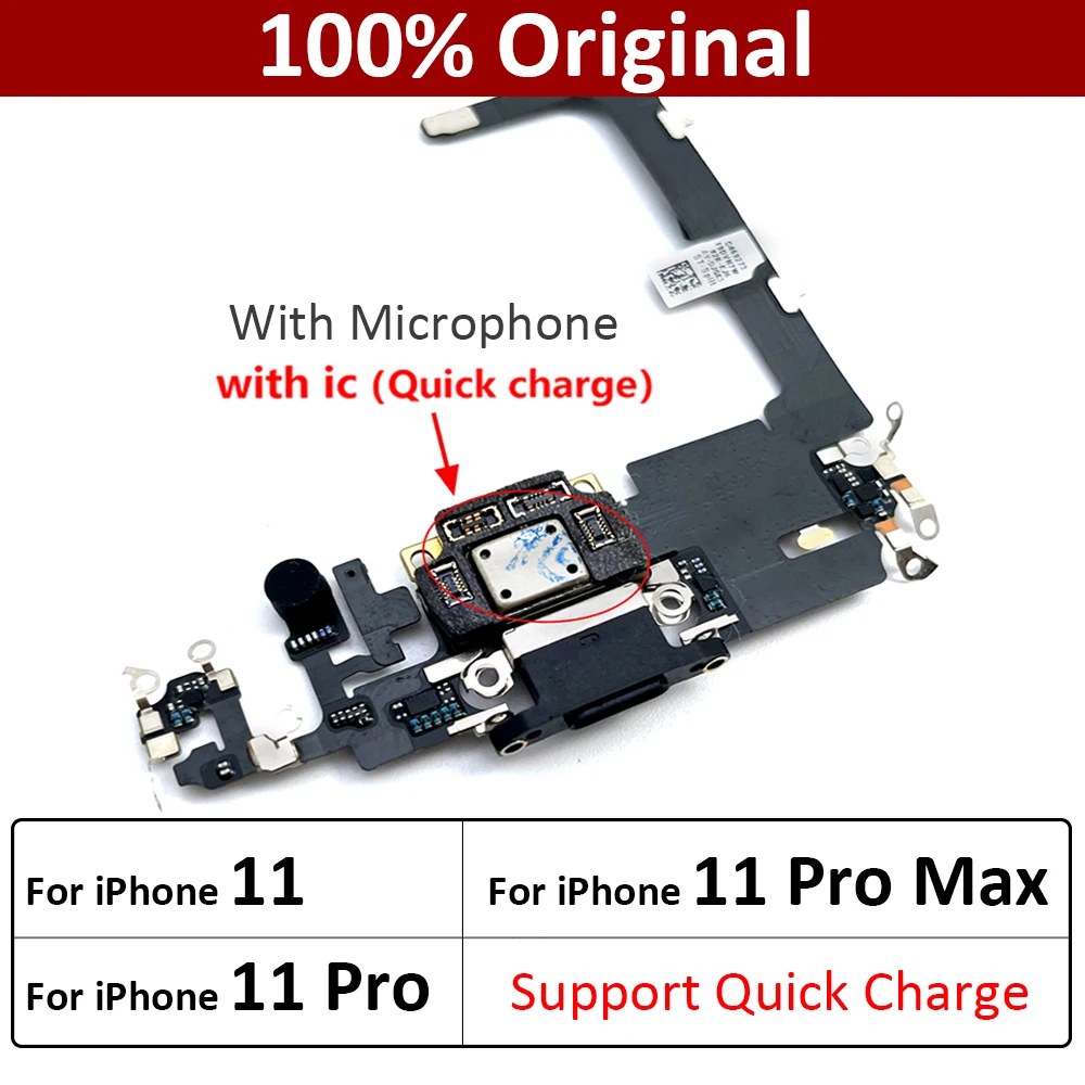 100% оригинальная новая плата зарядного устройства PCB Flex для iPhone 11 Pro Max USB порт соединитель док-станция зарядная плата гибкий кабель