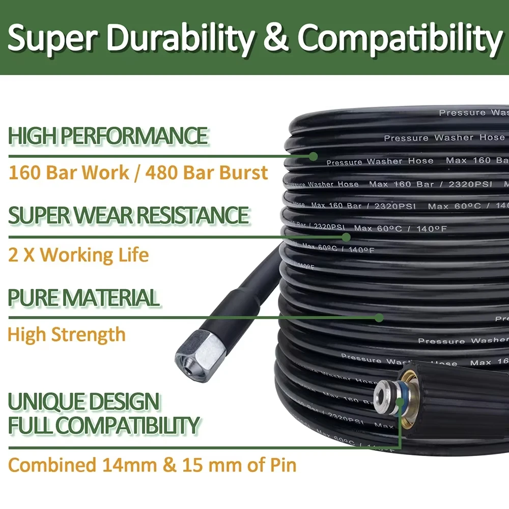 Шланг для мойки высокого давления шланг автомобиля 10 м * 160 бар Huter IPC Hammer Kohler Champion