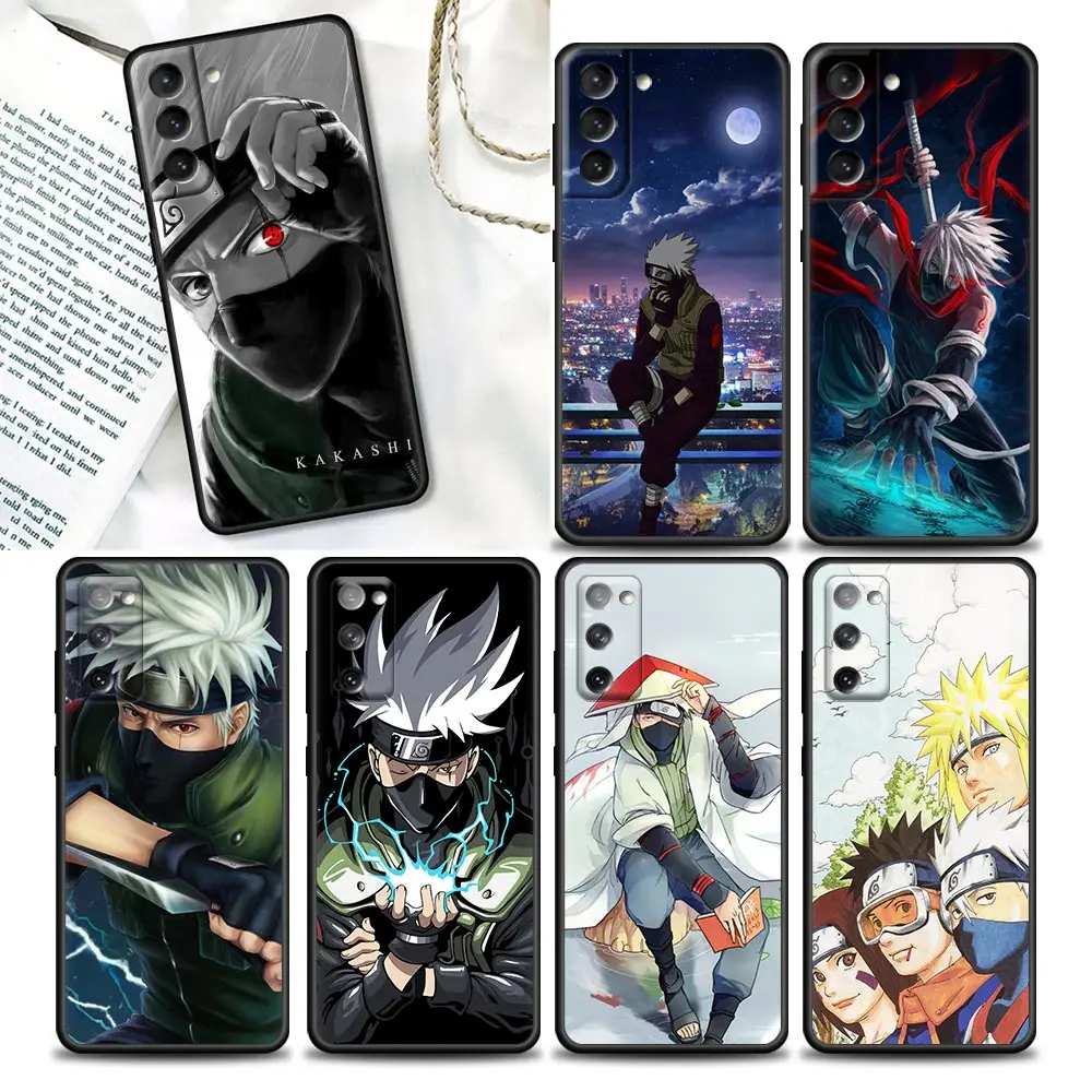 

Naruto Phone Case For Samsung Galaxy S20 S21 FE S10 S9 S8 S22 Plus Ultra 5G Lite Case Hatake Kakashi Anime Black TPU Soft Cover