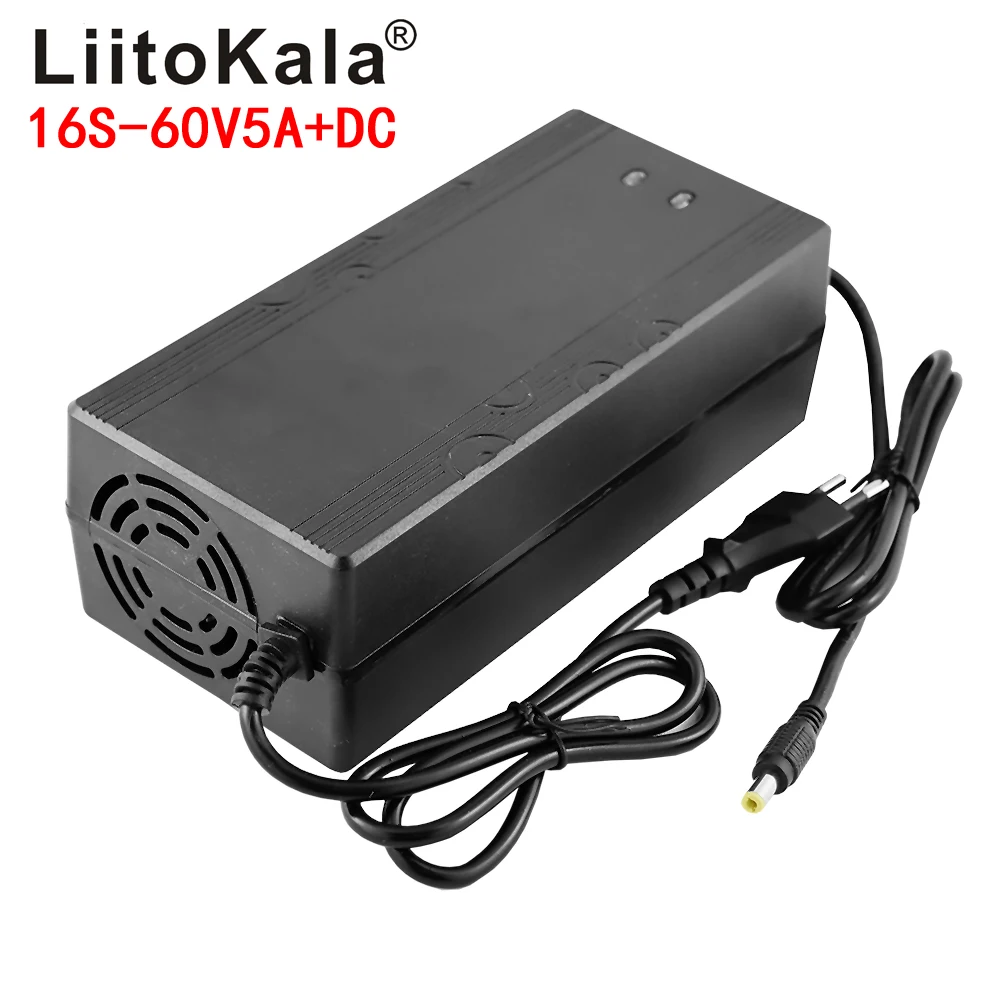 

LiitoKala 60V 5A 18650 Lithium battery Pack Charger 16String Constant current constant voltage 67.2V Polymer Charger DC