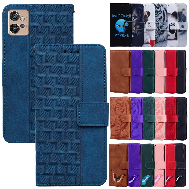 

G32 Leather Case For Motorola Moto G32 Magnetic Flip Wallet Case Cover For Moto G32 G 32 MotoG32 Card Slot Phone Case