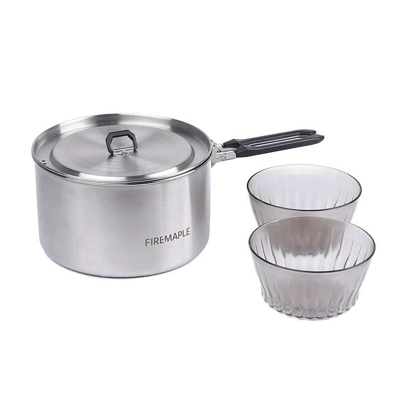 

Fire Maple Camping Cookware Stainless Steel Pot Jungle Travel Tableware Outdoor Picnic Cooking Set With Bowl 0.8L /1.5L