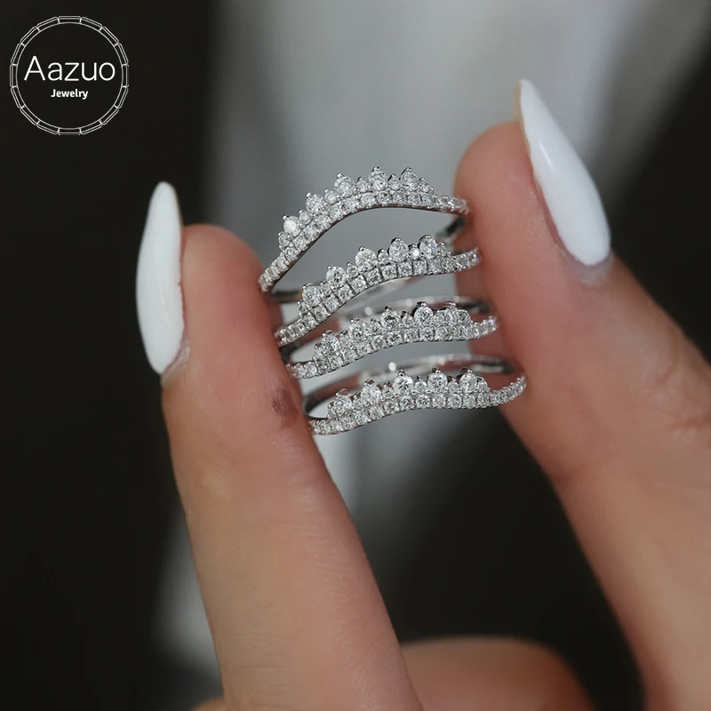 Ювелирные изделия с бриллиантами Aazuo 18-каратное золото настоящие бриллианты