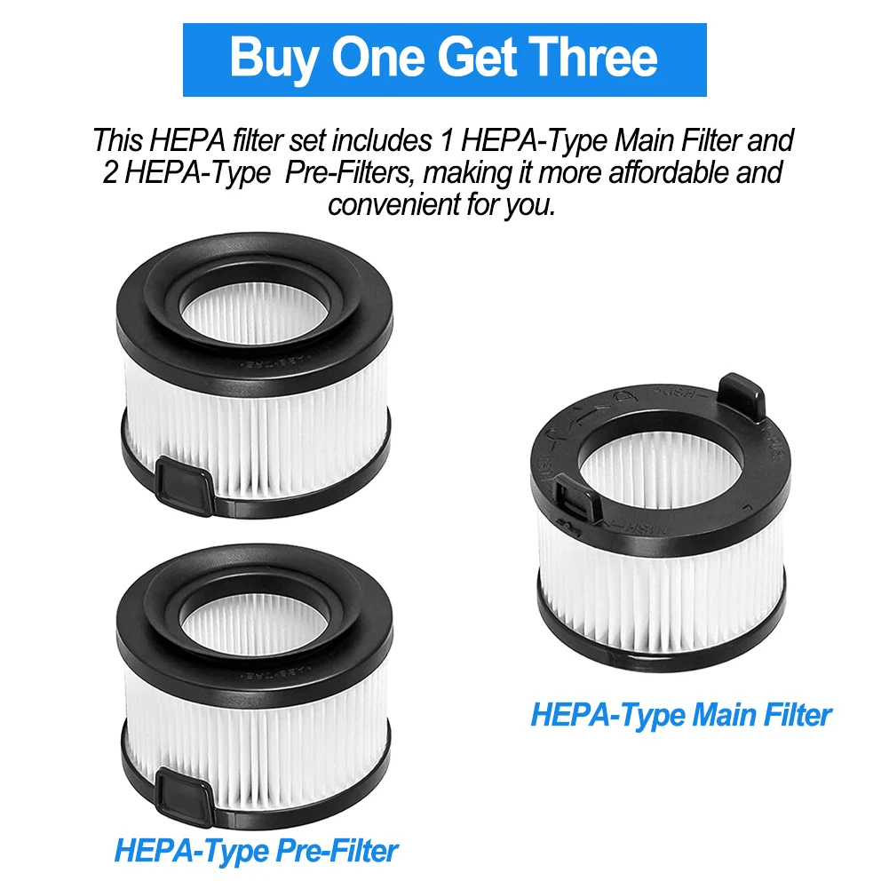 

Replacement Filters For Levoit VortexIQ 40-RF Vacuum Cleaner Main Filter 2 Pre-Filters Household Robotcleaning Tools Accessories