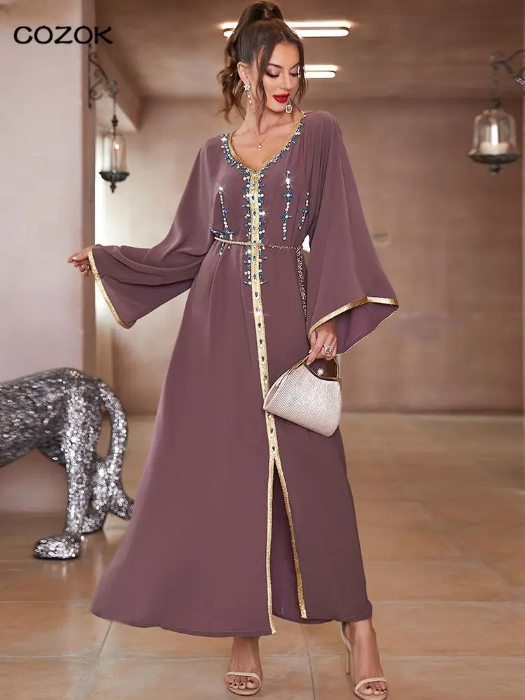 

Ramadan Kaftans Abaya Dubai Turkey Islam Arabic Muslim Modest Evening Dress For Women Robe Longue Musulmane Femme Caftan Vestido
