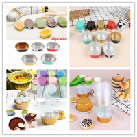 disposable aluminium foil baking cups heat resistant cupcake liner molds baking pan tray dessert cake box with lid pastry tools