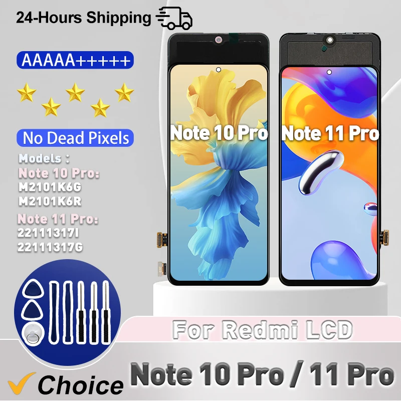 Anykimy AMOLED-дисплей для Xiaomi Redmi Note 10 Pro/11 Pro сенсорный ЖК-экран совместимый с маркой XIAOMI