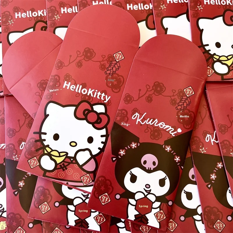 Sanrio 2024 новогодний красный конверт Kuromi Hello Kitty мультяшный весенний фестиваль