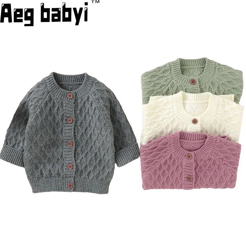 

Детский вязаный кардиган с длинным рукавом, на осень/зиму