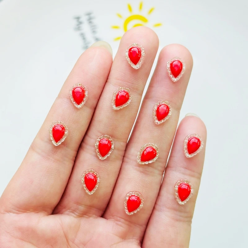 100 шт. новые кавайные Мультяшные эллиптические капли воды полимерные фигурки с