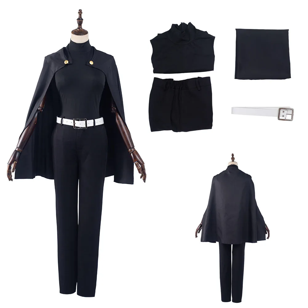 

Female Anime Jujutsu Kaisen Maki Zenin Cosplay Costume Uniform Top Pants Cloak Outfits Halloween Carnival Suit For Adult Women
