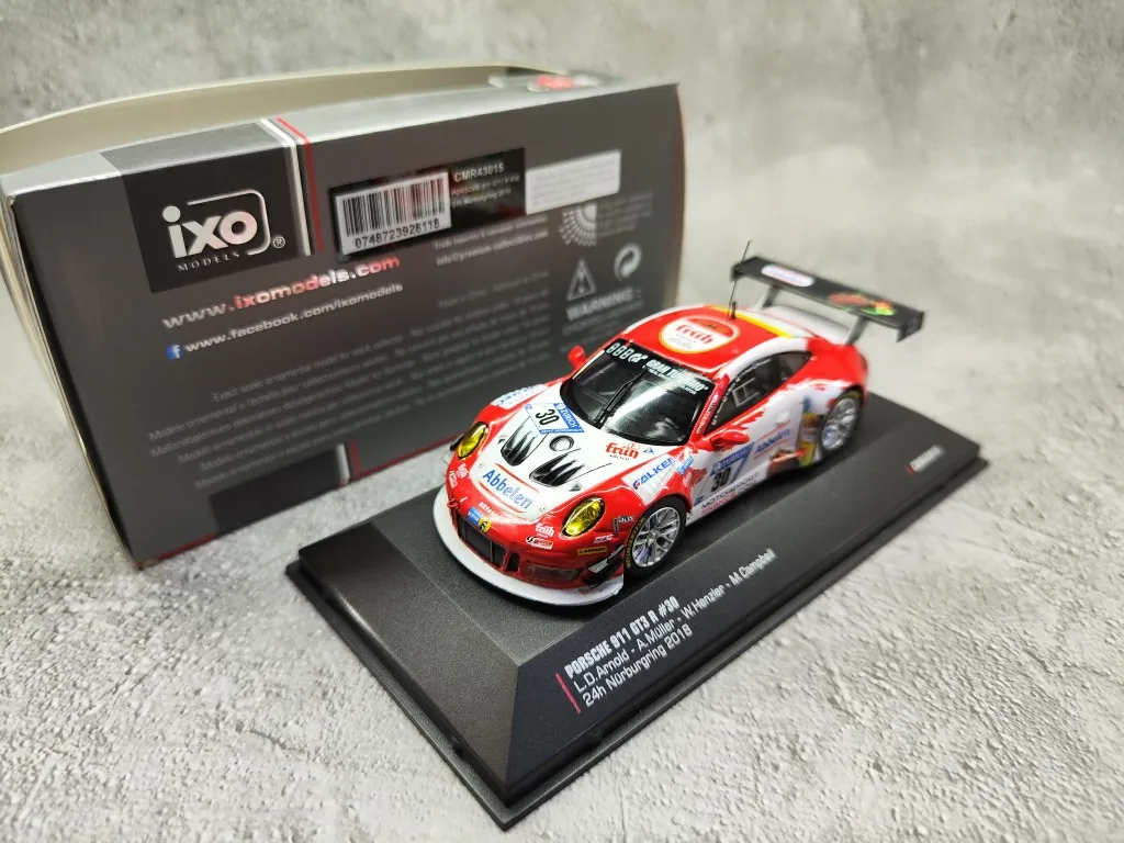 

IXO 1/43 Scale Diecast Car Toys PORSCHE 911 GT3 R NO.30 24h Norburgring 2018 Racing Die-Cast Metal Vehicle Model Toy For Boys