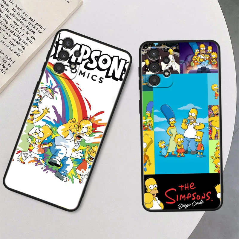 Чехол для телефона Disney S-simpsons черный мягкий чехол Samsung A 01 02 03 04 05 10 11 12 13 14 20 21 22 23 25 30 S