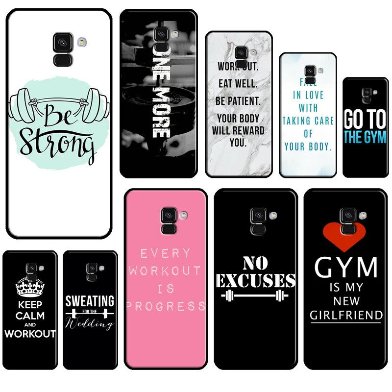 Workout Motivation fitness Gym Case For Samsung A9 A8 A7 A6 J8 J6 J4 Plus 2018 A3 A5 J1 2016 J5 J7 J3 2017 Back Cover