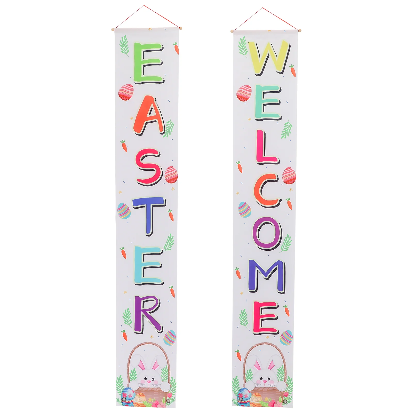 

Easter Door Sign Hanging Decorations Wall Banner Porch Bunny Welcome Banners Happy Spring Outdoor Rabbit Supplies Party Signs