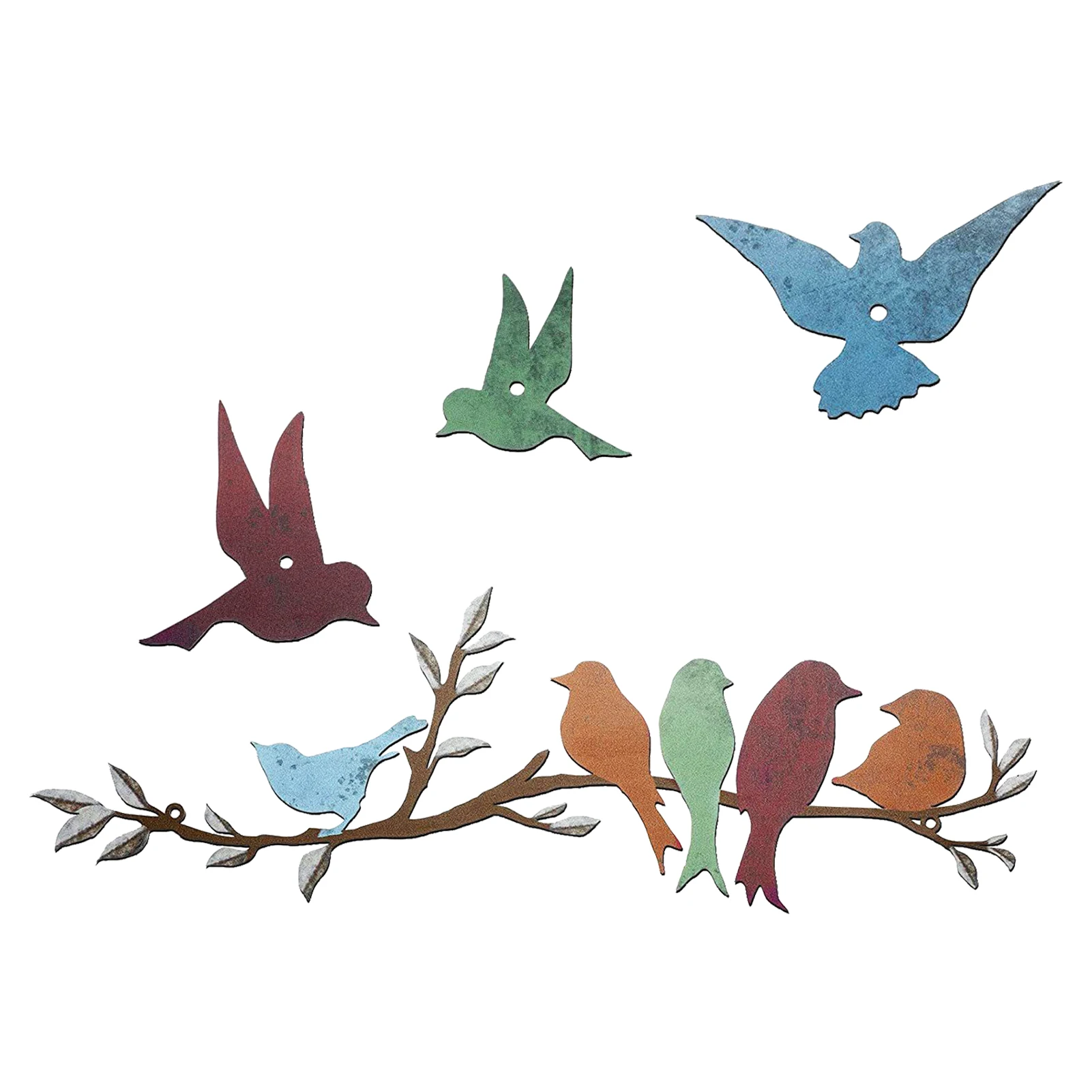 

4 шт., декоративные подвески в виде листьев с птицами