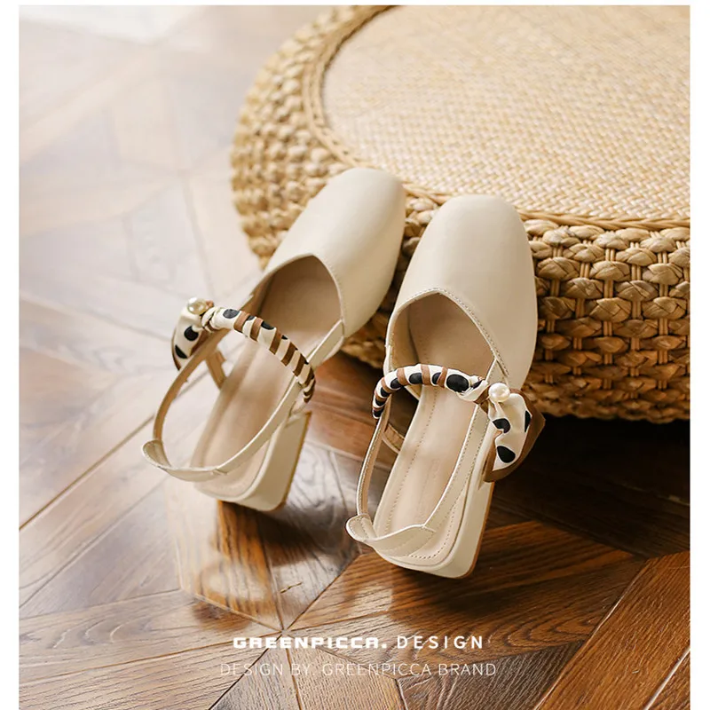 

Square Head Mary Jane Women's Shoes 2022 Spring and Summer New Low-heeled Commuter Wind Soft Bottom Women's Sandals Slippers