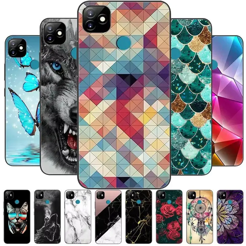 Чехол для ITEL Vision 1 мягкий силиконовый противоударный чехол из ТПУ с волчьими