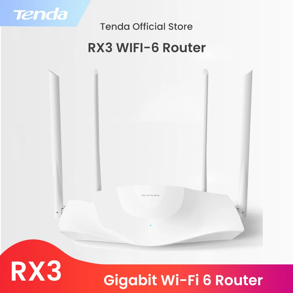 Tenda Original RX3 Dual Band Gigabit Wi-Fi 6 Router Home Wifi Signal Amplifier Smart Roteador 5Ghz OFDMA PPPoE Multi Language