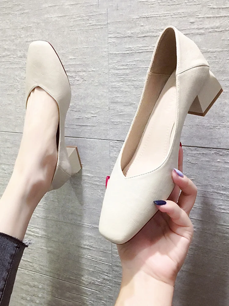 

Gold Heels Women Shoes 2022 Spring Pumps Slip On Latest Sandals Ladies Work Dress Professional Basketball Platform Square Toe A