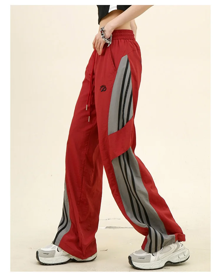 Контрастные полосатые повседневные штаны для инструментов женские Новинка Лето