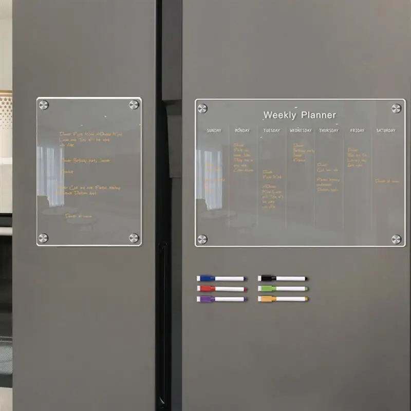 

Акриловая доска для сообщений, маленькие доски для сухих стираний, магнитный список, четкое расписание, планирование, белая доска, доска со стираемыми маркерами