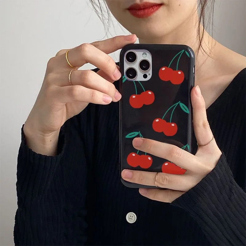 Модный чехол Cherry Fresh для iPhone 13 Pro Max задняя крышка телефона 12 Mini 11 X XS XR 8 7 Plus SE 2020 Capa |