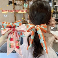 luxury bow tiara girl silk scarf headdress streamer retro girl tied hair accessories woman tying head rope headband hair jewelry