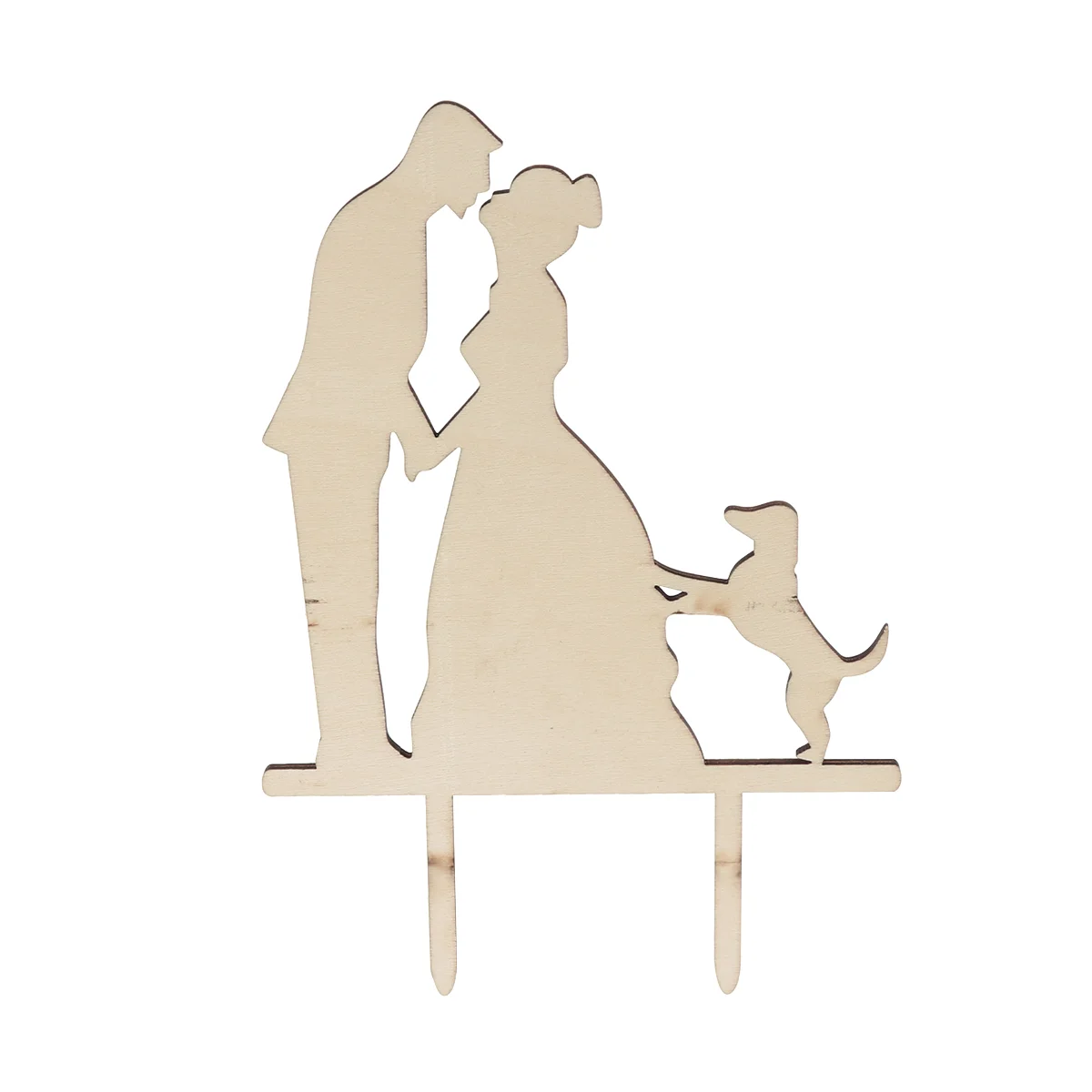 

Kissing Bride Groom and Dog Silhouette Wedding Cake Decoration Topper