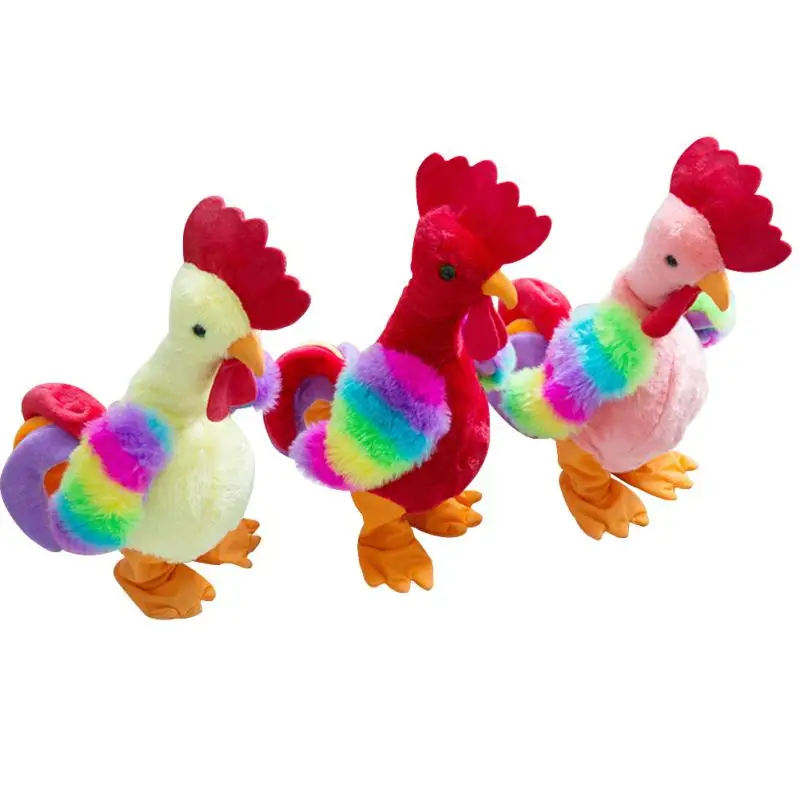 

Cartoon Unique Screaming Electric Chicken Toys Funny Singing Rooster Plush Toys Kids Toy Birthday