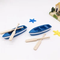 112 dollhouse miniature model boat double oar ocean beach scene diy decoration accessories toy for children kids