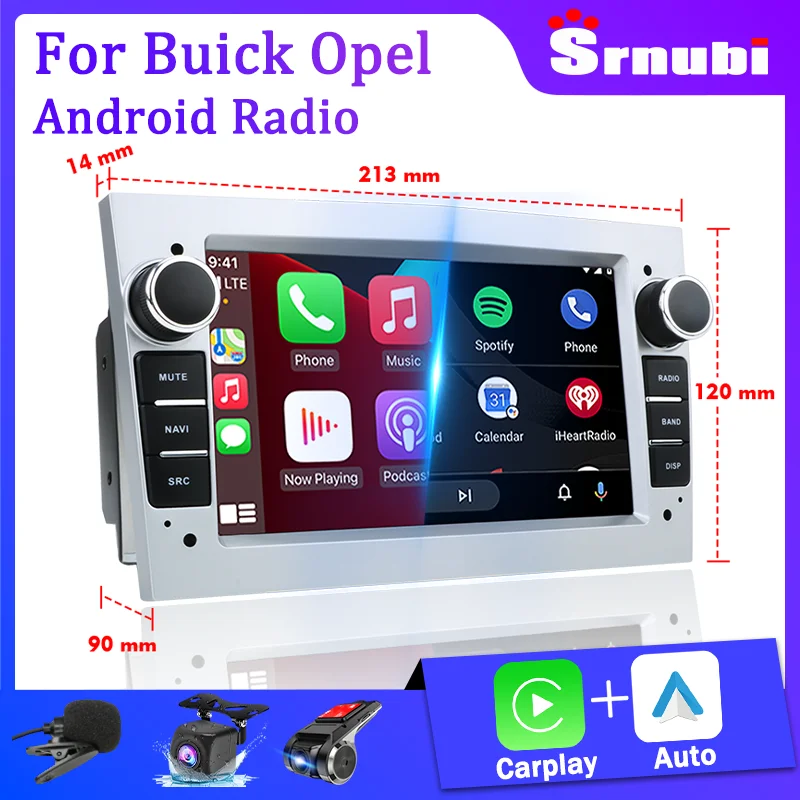 Автомагнитола Srnubi 2DIN Android для Opel Astra J 2004 Vectra Vauxhall Antara Zafira Corsa Meriva Veda мультимедийный