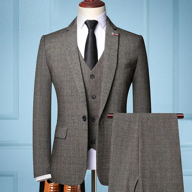 

Boutique 6XL (suit + Vest + Trousers) Men's Fashion Business Casual Gentleman Self-cultivation Multiple Styles Three-piece Suit