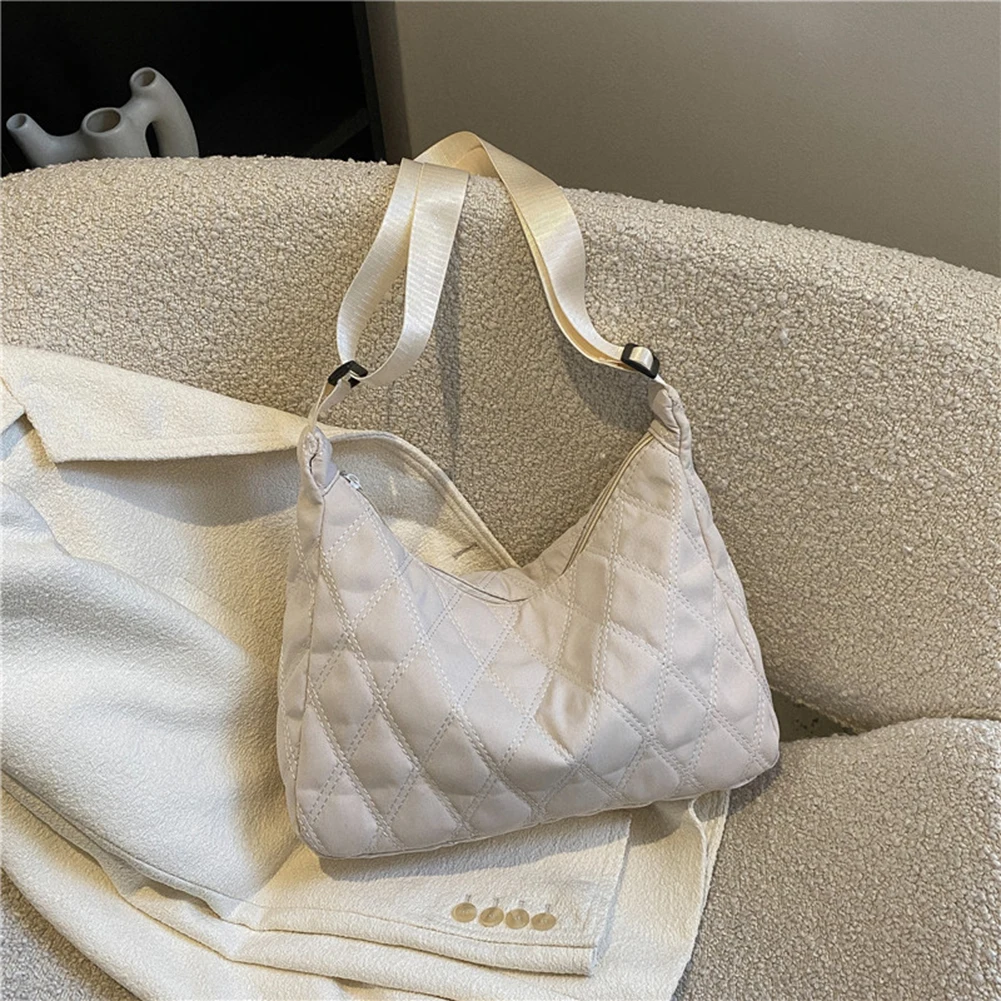 

Женские сумки через плечо, Осень-зима, стеганые нейлоновые вместительные сумки-тоуты, повседневные однотонные мягкие модные женские сумки ...