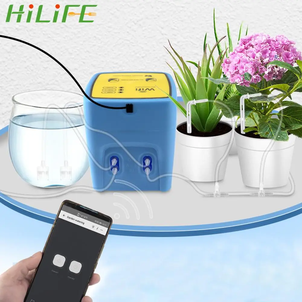 

HILIFE Double Pump Controller Intelligent Timer System WIFI Mobile APP Control Watering Device Garden Drip Irrigation Device