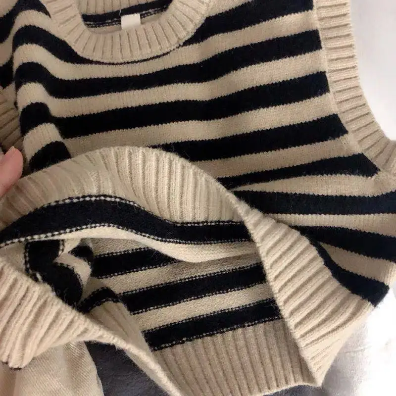 Autumn Toddler Childrens Striped Retro Casuales Korean Girls Boys Jacquard Vest Knitted Baby Sweater Baby Clothes Kids Children enlarge
